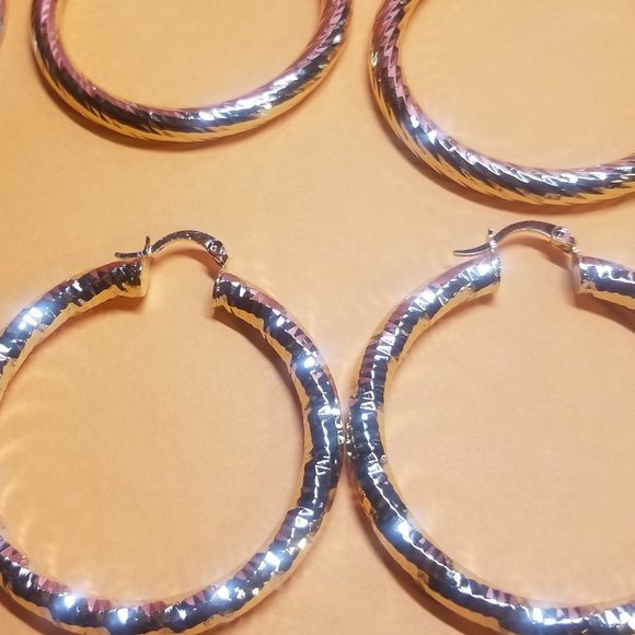 BUY 1 GET 1 FREE Gold Filled Large Hoops !***LOWERED PRICE... NON TARNISHING !!! - Picture 5 of 15